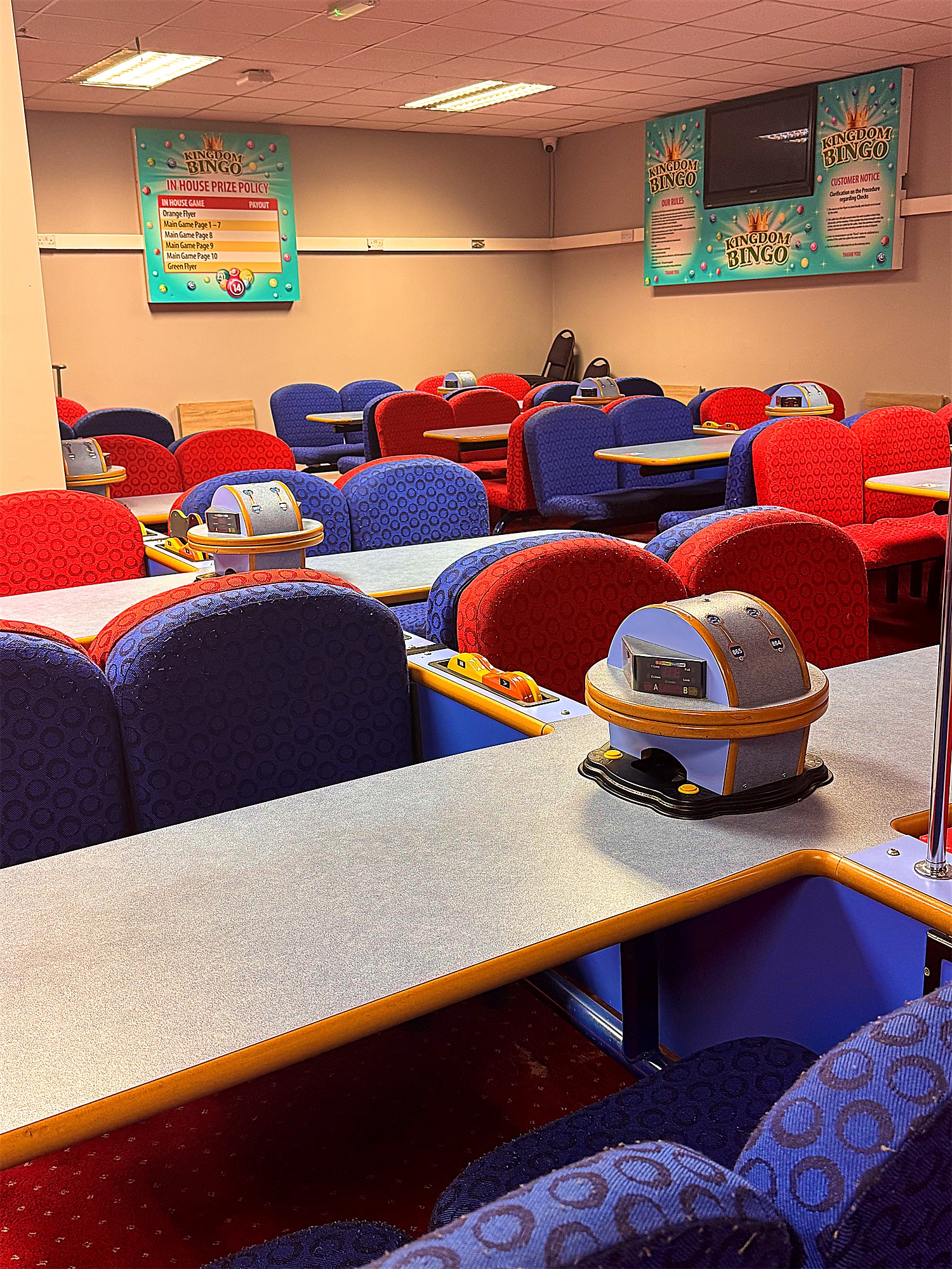 The Kingdom Bingo hall at Island Entertainment Centre Tralee, with rows of seats and tables
